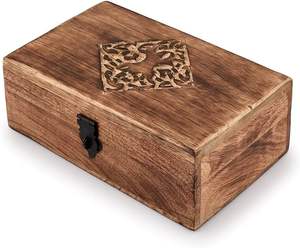 <b>Box</b> Shaped Urn for Human ashes <b>Large</b> wooden urn for cremation Adult urn <b>box</b> for Ashes With The Sizes Of 19x12cm - Product Image 2
