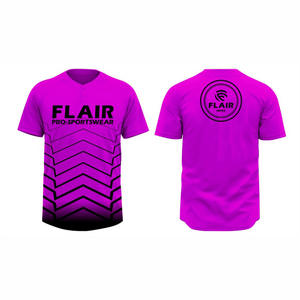 Maillots de softball et de baseball personnalisables de grande taille en polyester respirant à col rond avec imprimé uni par sublimation - Product Image 5