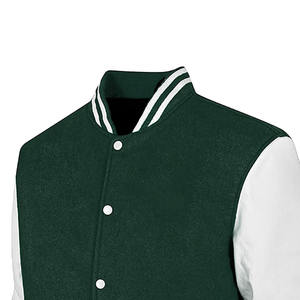 100% lana diseño personalizado Color sólido Varsity prendas de vestir exteriores hombre bordado personalizado Logo parche todo Vintage Collage chaqueta hombres - Product Image 4