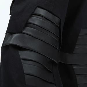 Deconstruction PU Leather Pants Contrasting Splicing Loose Straight <b>Leg</b> 2024 Patchwork Casual Male Trousers 24F9999 - Product Image 3