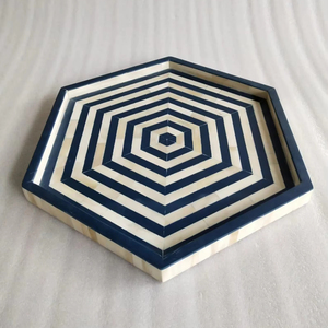 Incrustation d'os de luxe fait à la main et nacre plateau de service Artisan décor à la maison cadeau de mariage Table basse pièce maîtresse Durable - Product Image 1