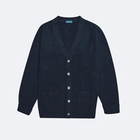 Cardigan d'hiver pour homme coupe ajustée en laine/cachemire, laine fine respirante, col rond, tenue décontractée élégante, design sur mesure, style raffiné