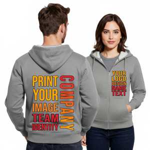 Sweat à capuche simple en molleton 100% coton offrant une chaleur fiable et une sensation respirante pour les vêtements de sport d'automne en plein air - Product Image 1