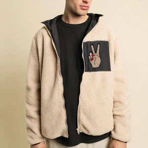 Veste zippée en polaire sherpa pour homme, dernier design, vente en gros, logo personnalisé, impression de logo, veste en polaire sherpa pour homme - Product Image 4