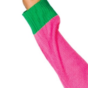 Cárdigan de Mujer, Color Rosa Verde, Tejido, Cuello en V, Bordado, Manga Larga, Estilo Preppy, Letra A, 100% Acrílico, Vintage - Product Image 2