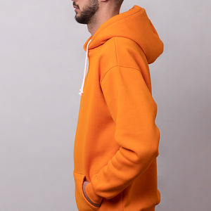 Ropa de calle para hombre, sudaderas con capucha naranja de gran tamaño, Jersey de algodón, sudadera de peso pesado, ajuste holgado, moda informal, manga larga - Product Image 5