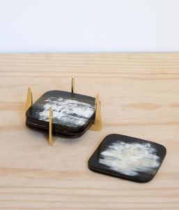 Posavasos de cuerno, utensilios de cocina de la mejor calidad, posavasos de mesa, corcho degradado por sublimación, posavasos de cuerno de búfalo antiguo, artesanías de estrellas, India - Product Image 5