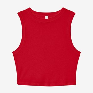 Comprar Crop Tank Top para mujer Custom Rib sin mangas Short Ladies Crop Tank Top O-cuello Mujer Color rojo Crop Tank Top 2026 - Product Image 6