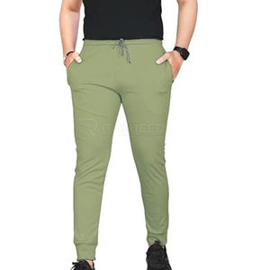 Pantalon empilé décontracté pour hommes Pantalon de survêtement d'hiver Taille personnalisée Coton Polyester Polaire Épaisseur légère Conception à impression droite - Product Image 4