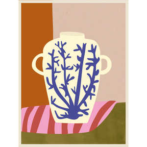 Impression d'art sur papier représentant un vase avec un motif de nature morte - Product Image 1