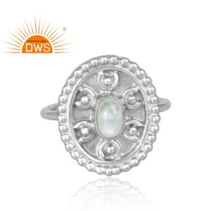 Meilleure qualité en argent Sterling fin naturel arc-en-ciel lune pierre gemme bague réglable bijoux personnalisés pour les femmes cadeau pour elle - Product Image 2