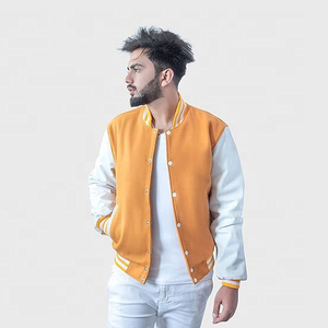 Factory-Made Plus Size Men's Varsity Jacket Breathable Stand <b>Winter</b> <b>Wear</b> with Embroidered Button Closure <b>Winter</b> Jacket - Product Image 4