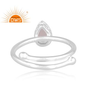 Best Selling Fine Sterling <b>Silver</b> Natural Ethiopian <b>Opal</b> Gemstone Pear Design Stackable <b>Ring</b> Custom Jewelry Manufacturer - Product Image 4