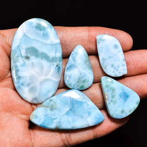 Lote al por mayor de piedras preciosas de cuarzo sueltas de cabujón de Larimar Natural para la fabricación de joyas Larimar en la fabricación de joyas de forma mixta - Product Image 6