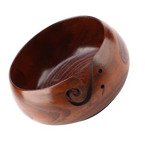 Custom <b>Engraved</b> Acacia <b>Wooden</b> Yarn Bowl with Holes Handmade in India Eco-Friendly High Quality Custom Color Hand Knitting <b>Tool</b> - Product Image 3