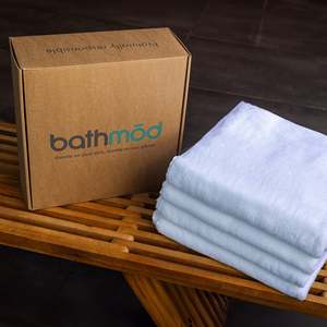 Serviettes de bain en coton biologique à séchage rapide, lot de 4, couleur unie, pour la maison et l'hôtel - Product Image 6