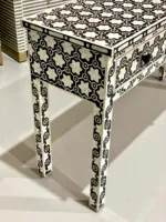 Table console en bois incrusté d'os au design moderne et simple pour chambre à coucher salon salle à manger rangement empilable