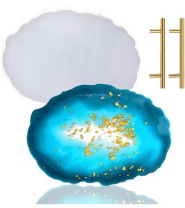 Bandeja de resina ecológica con mango de metal, bandeja de servicio de epoxi hecha a mano para cocina, hogar, restaurante, Hotel, bandejas de servicio decorativas - Product Image 1