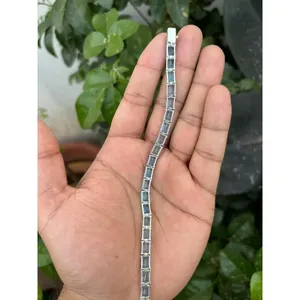 สร้อยข้อมือเทนนิสเงินแท้ 925 ประดับบลูโทแพซ เครื่องประดับแฟชั่น - Product Image 5