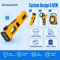 Lampe de poche LED à double lumière, rechargeable par énergie solaire, lampe de travail, lumière d'urgence pour voiture et camping