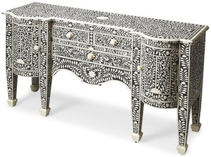 Consola con incrustaciones de hueso Fabricación de incrustaciones de hueso Logotipo personalizado Disponible por Crescent Crafts - Product Image 5
