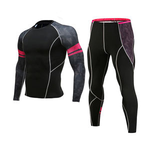 2025 personnalisé hommes MMA sport éruption cutanée séchage rapide manches longues gymnastique Fitness vêtements Compression respirabilité votre propre - Product Image 1