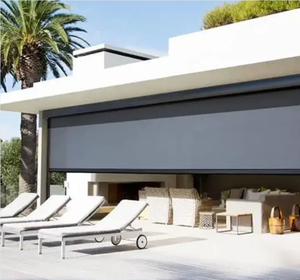 Năng lượng mặt trời điện Windproof ngoài trời không thấm nước pergola Zip Màn hình Patio dù để che nắng tự động PVC Rèm cơ giới ngoài trời rèm cuốn - Product Image 2