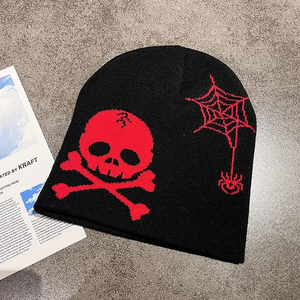 Bonnet en tricot Jacquard unisexe, mignon et drôle, chaud et doux, crâne de citrouille, chapeau seau tricoté pour l'hiver, pêche et plage - Product Image 5