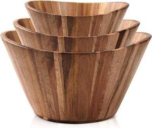 Nuevo y Elegante Tazón de Madera Tallado a Mano para Servir Ensaladas en la Mesa, Moderno y No Tóxico - Product Image 2