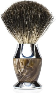 Cepillo de pelo sintético negro premium para barbería, rasuradora recta para afeitar hecha de acero inoxidable de la mejor calidad. - Product Image 5