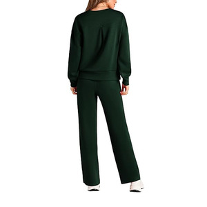 Conjunto de chándal con capucha Unisex al por mayor, sudadera de manga larga con cuello redondo, pantalones cortos, ropa de calle, ropa de salón de lana, ropa deportiva de invierno - Product Image 2