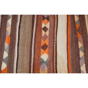 2.2x10 ft Turkish <b>Rug</b>, <b>Runner</b> Vintage <b>Rug</b>, Brown Check <b>Rug</b> - Product Image 4
