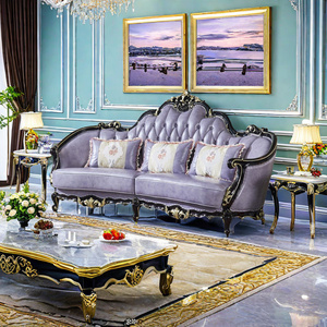 Juego de sofá de madera maciza Suar de caoba de teca Europea clásica para sala de estar, muebles duraderos para Villa de Hotel, apartamentos de Color Natural - Product Image 5