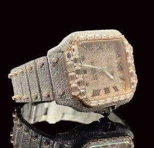 Reloj de Cuarzo Ejecutivo Phantom Glow para Hombre, Cuadrado, de Acero Inoxidable, con Cristal, Diseño de Moda para Negocios, con Brillantes Piedras de Moissanita - Product Image 3