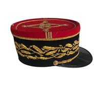 Casquette française Napoléon Shako Kepi Broderie à la main Or Classique Chapeau