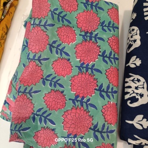 ชุดเดรสผ้าฝ้ายอินเดียสำหรับผู้หญิงชุดเดรส180gsm ออร์แกนิกทำจากผ้าฝ้ายพิมพ์ลายดอกไม้ - Product Image 4