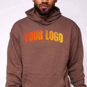 Venta al por mayor de encargo de los hombres de gran tamaño pulóver con capucha bordado Puff impresión Logo 100% algodón peso pesado sudaderas con capucha en blanco para los hombres - Product Image 2