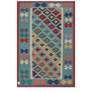 Alfombra Kilim de Maimana, Afganistán, 153 x 103 cm, Alfombras y Juegos de Alfombras Tejidas a Mano Tradicionales - Product Image 1