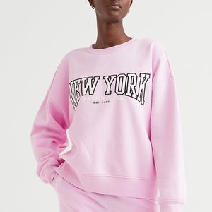 Sudadera con cuello redondo de algodón peinado para mujer, Jersey a la moda, nueva, venta al por mayor, 100% - Product Image 2