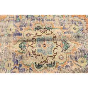 Tapis vintage 5,7 x 9,4 pieds, grand tapis turc, tapis à imprimé animalier orange - Product Image 5