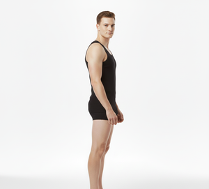 Gilet en coton noir Signature Comfort pour homme, sans manches, avec tissu doux et respirant, coupe extensible pour un usage quotidien - Product Image 3