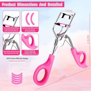 Vaslcare-Rizador de pestañas con 5 almohadillas extra y bolsa de terciopelo, rizador de pestañas sin pellizcos, sin dolor ni tirones, herramienta de maquillaje - Product Image 3