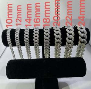 Bracelet en argent sterling 925 avec moissanite VVS, 16 mm, 8 pouces, plaqué or blanc - Product Image 2