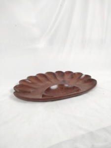 wooden <b>crafts</b> Wooden enamel Serving Plate Natural Wood Round Tray for Parties & Dining and Elegant Wooden Platter - Product Image 5