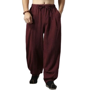 Baggy Cotton Linen Pants Men Casual Wide leg <b>Oversize</b> <b>Jogger</b> Trousers Vintage Drawstring Sport Sweatpants Male 2026 - Product Image 1