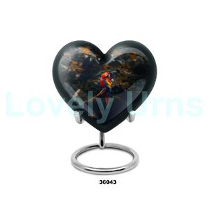 Vente chaude Ara Perroquet Coeur Blanc Crémation Urne Adulte Pour Cendres Humaines Décoratif Grande Urne Funéraire Avec Support et Sac Gratuit - Product Image 6