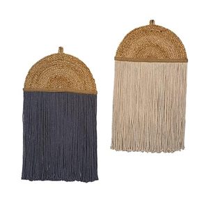 ขายส่งห้องนอนเป็นมิตรกับสิ่งแวดล้อมตกแต่งครึ่งดวงจันทร์ Macrame มือทอผนังตกแต่งพรมทําด้วยมือชุด 2 ชิ้น - Product Image 4
