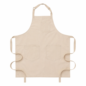 Tablier en toile marron personnalisable, robuste, écologique, avec doubles poches, sans manches, durable, réutilisable, lavable, en coton brodé - Product Image 4