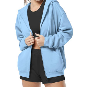 Sweat-shirt à manches longues en coton personnalisé de haute qualité avec logo, haut court uni respirant pour femme, vêtements de sport, sweat-shirt décontracté pour femme - Product Image 1