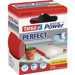 Ruban Adhésif Simple Face en Tissu Rouge Extra Fort 70001-3000265378, Longueur 2,75 m, Largeur 38 mm, 1 Rouleau pour Usage au Bureau SE - Product Image 1